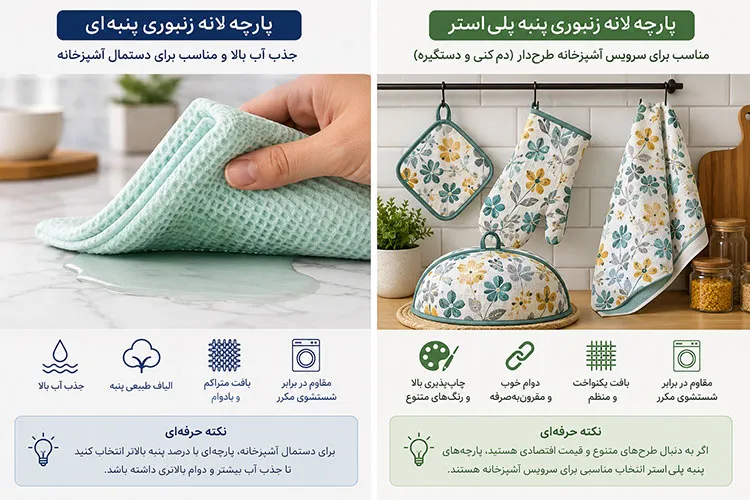 هترین پارچه لانه زنبوری برای دستمال آشپزخانه